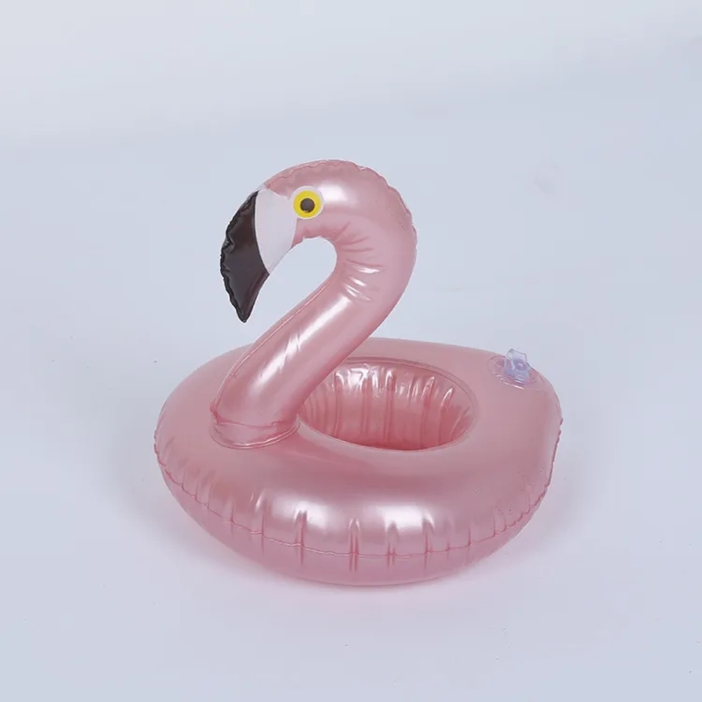 8 Pink Flamingo Inflatable Drink Holders - Picture 2 of 4